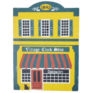 The Cat's Meow! Series IV Village 1986 Clock Shop Signed 1989 Gold /Green Home